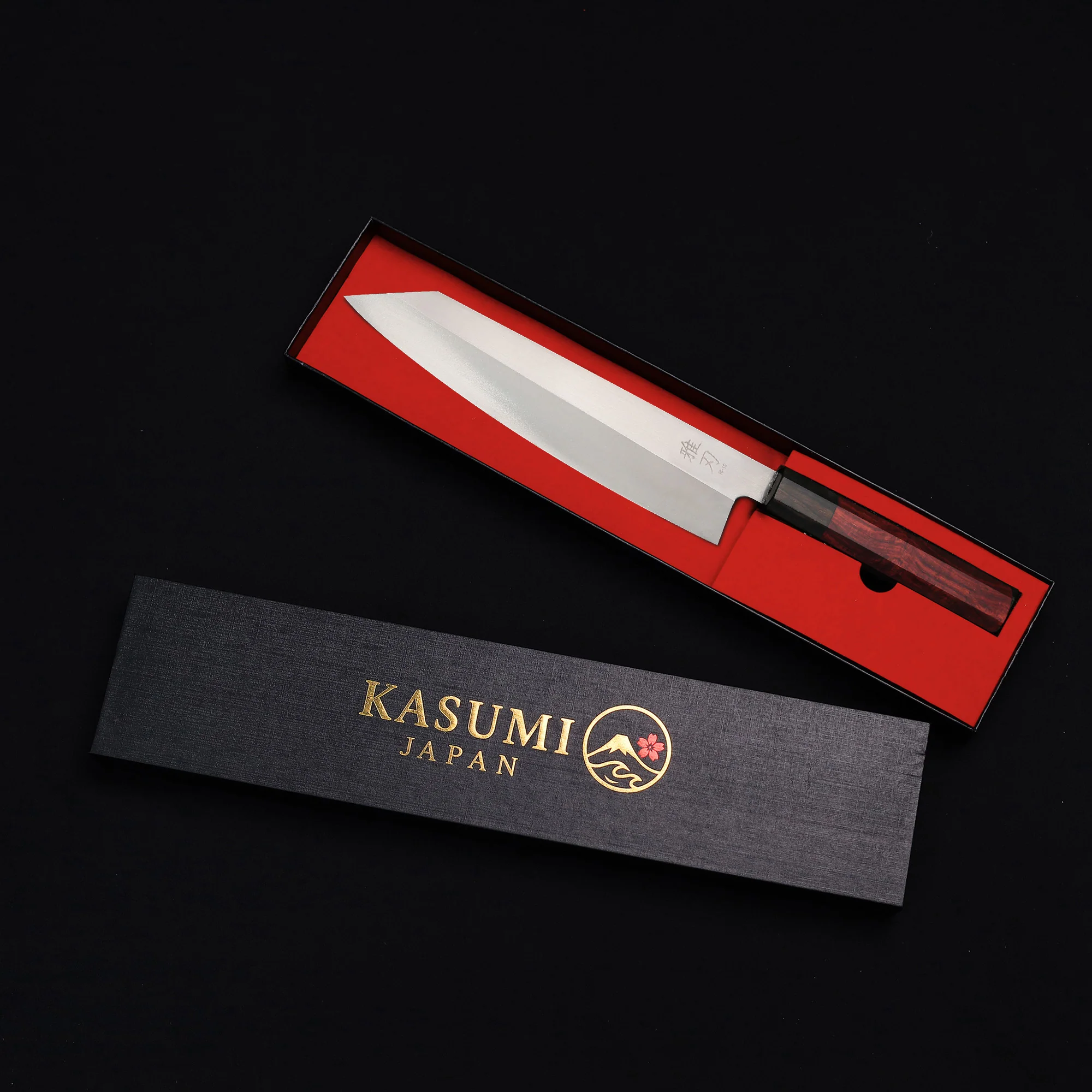 Signature 4-Piece Chef Set –  Blue Steel Red Ebony Series (Gyuto, Nakiri, Petty, Santoku) - Image 6