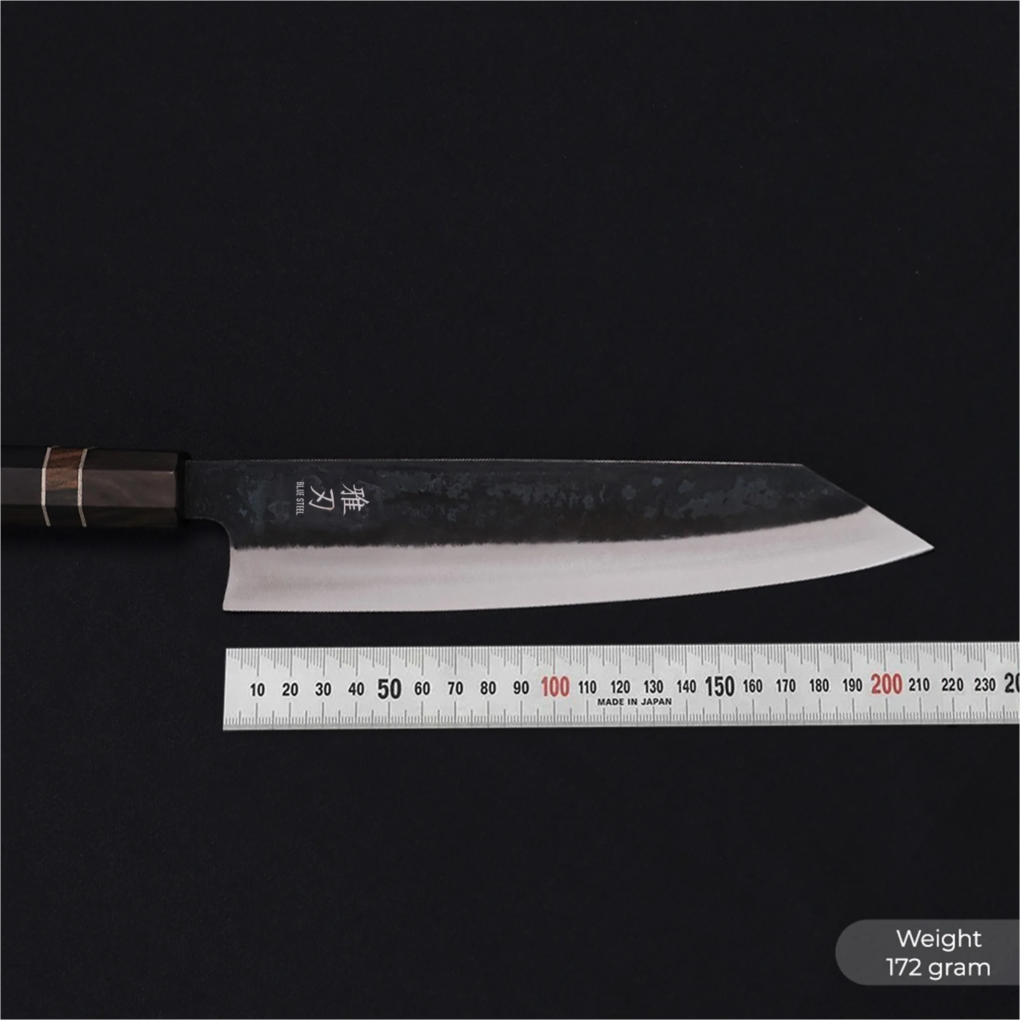K04 Bunka Blue Steel Ebony Wood Handle - Image 10