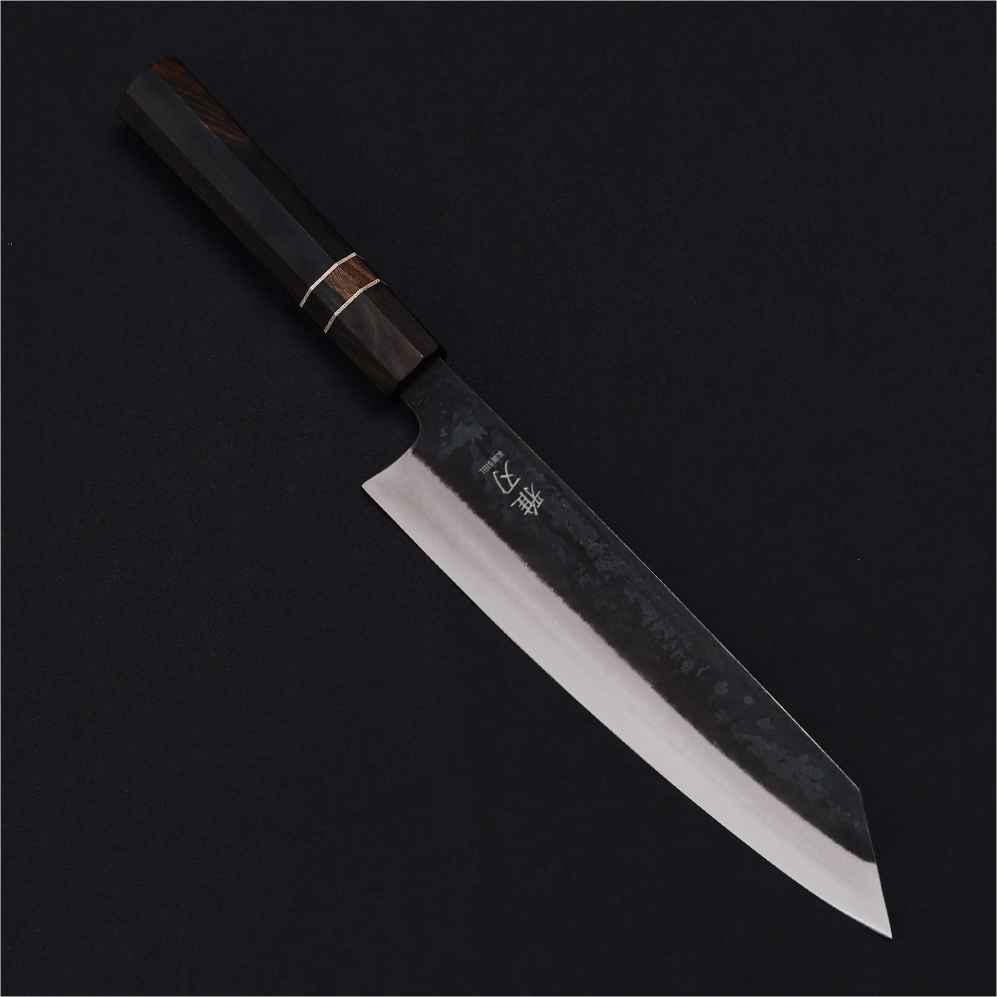 K04 Bunka Blue Steel Ebony Wood Handle - Image 9