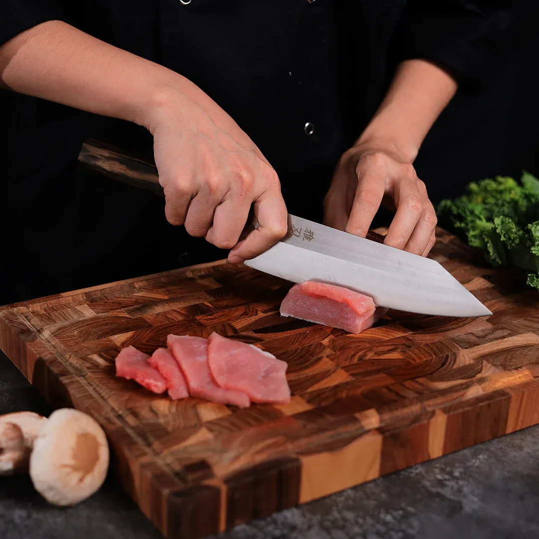 Daily Cut Japanese Trio – VG-10 stainless steel, Ebony Wood Handles (Bunka, Nakiri, Santoku) - Image 9