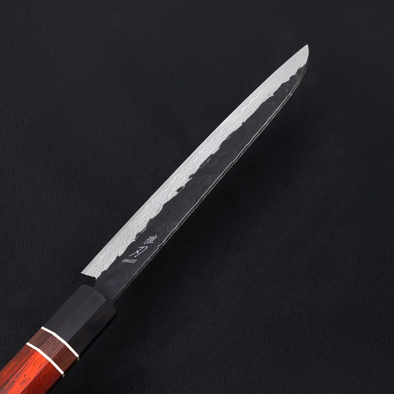Gyuto Aogami Damascus Red Ebony Wood Handle + Whetstone - Image 6