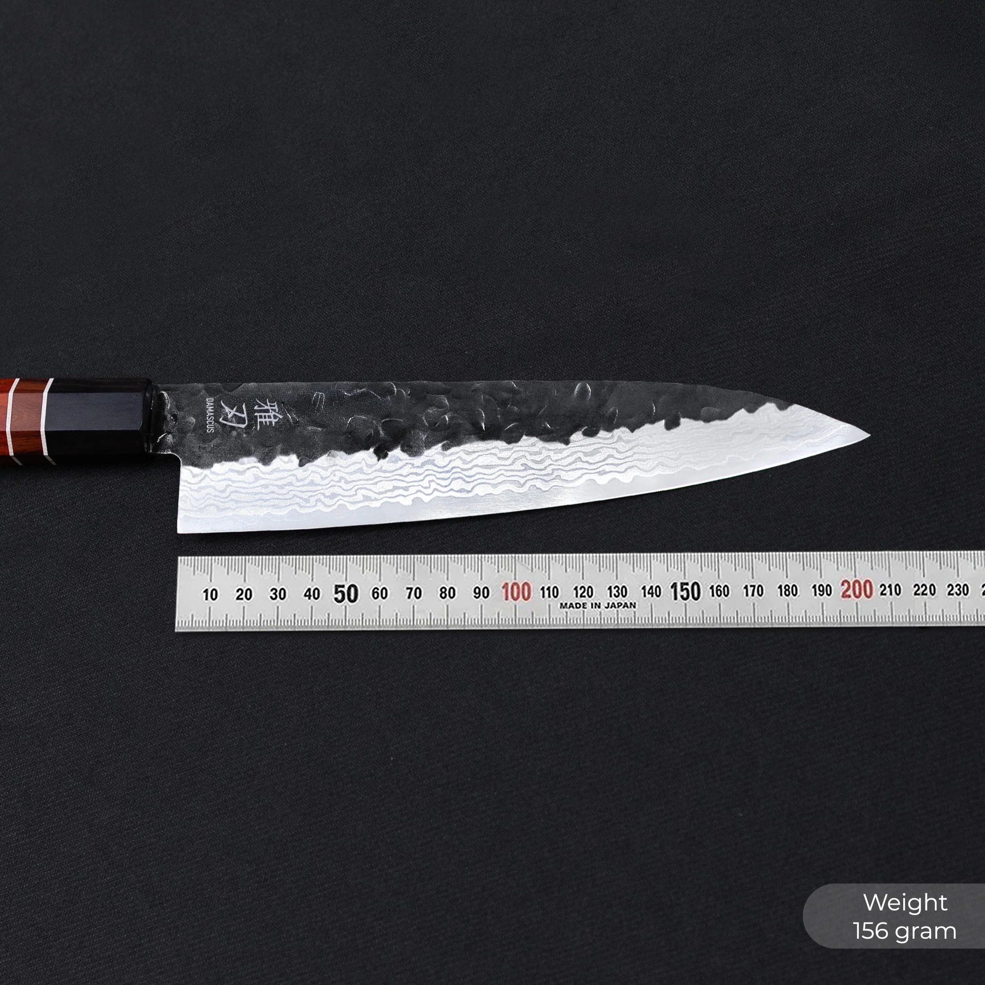 K09 Gyuto Knife - Damascus Ebony Wood Handle - Image 3