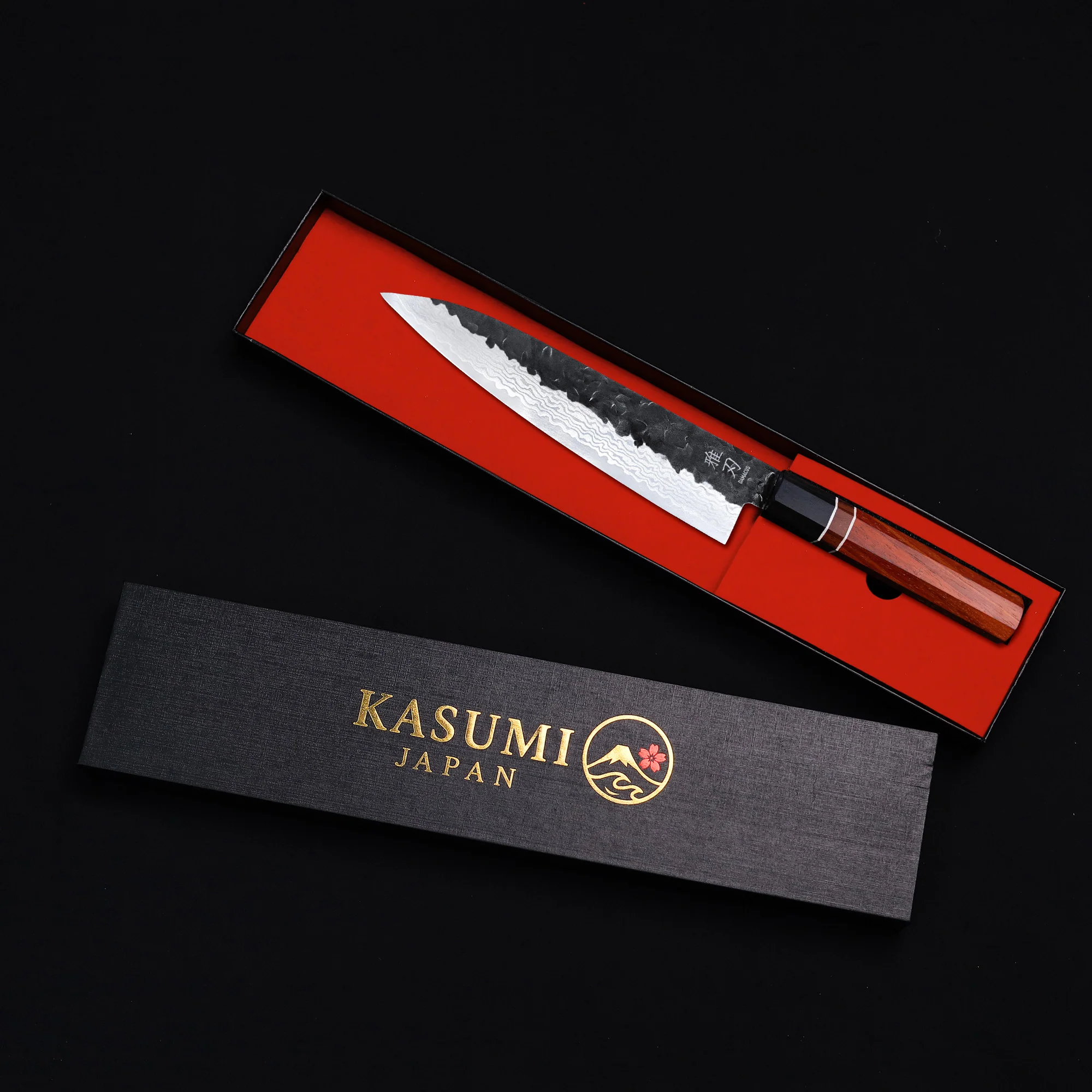 K09 Gyuto Knife - Damascus Ebony Wood Handle - Image 7
