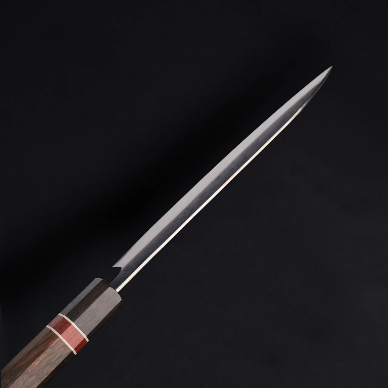 Santoku Blue Steel Ebony Wood Handle + Whetstone - Image 5