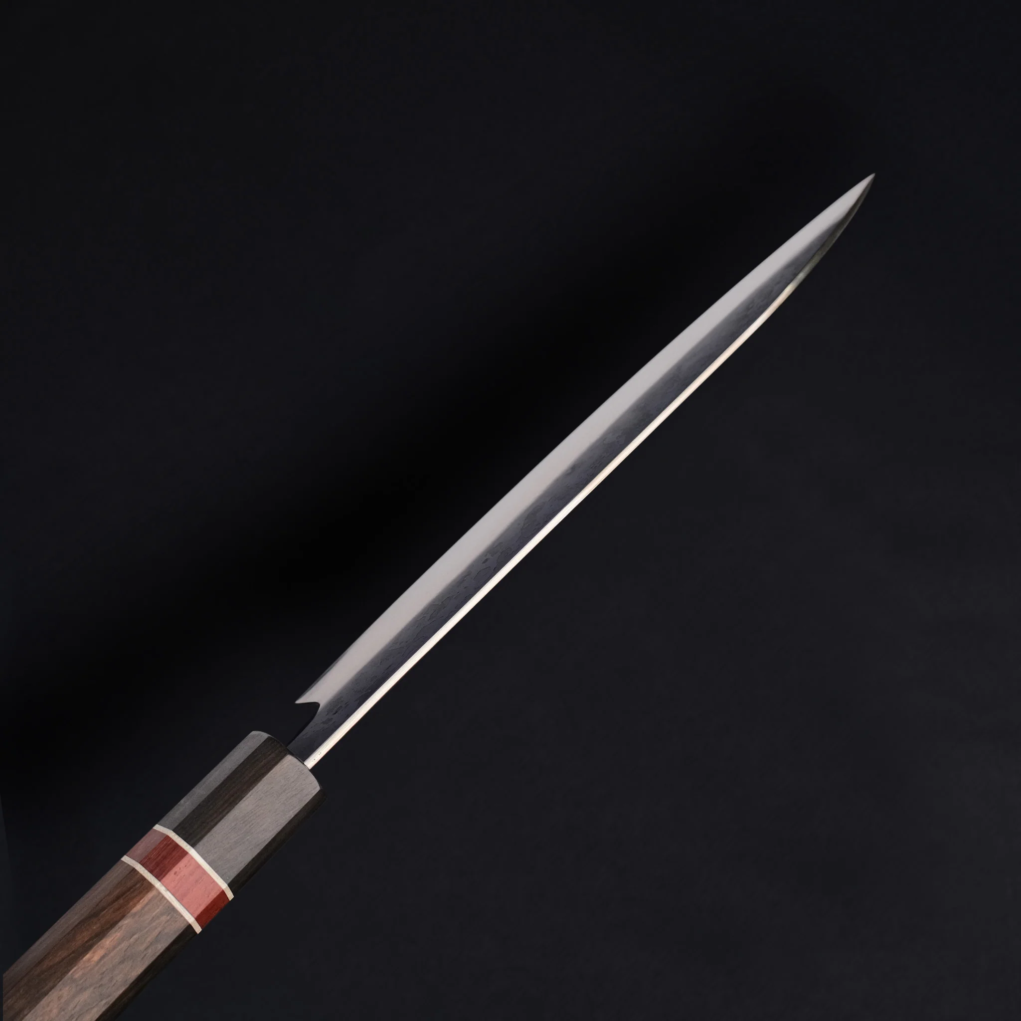 K02 Santoku Blue Steel Ebony Wood Handle 170mm/6.7in - Image 5