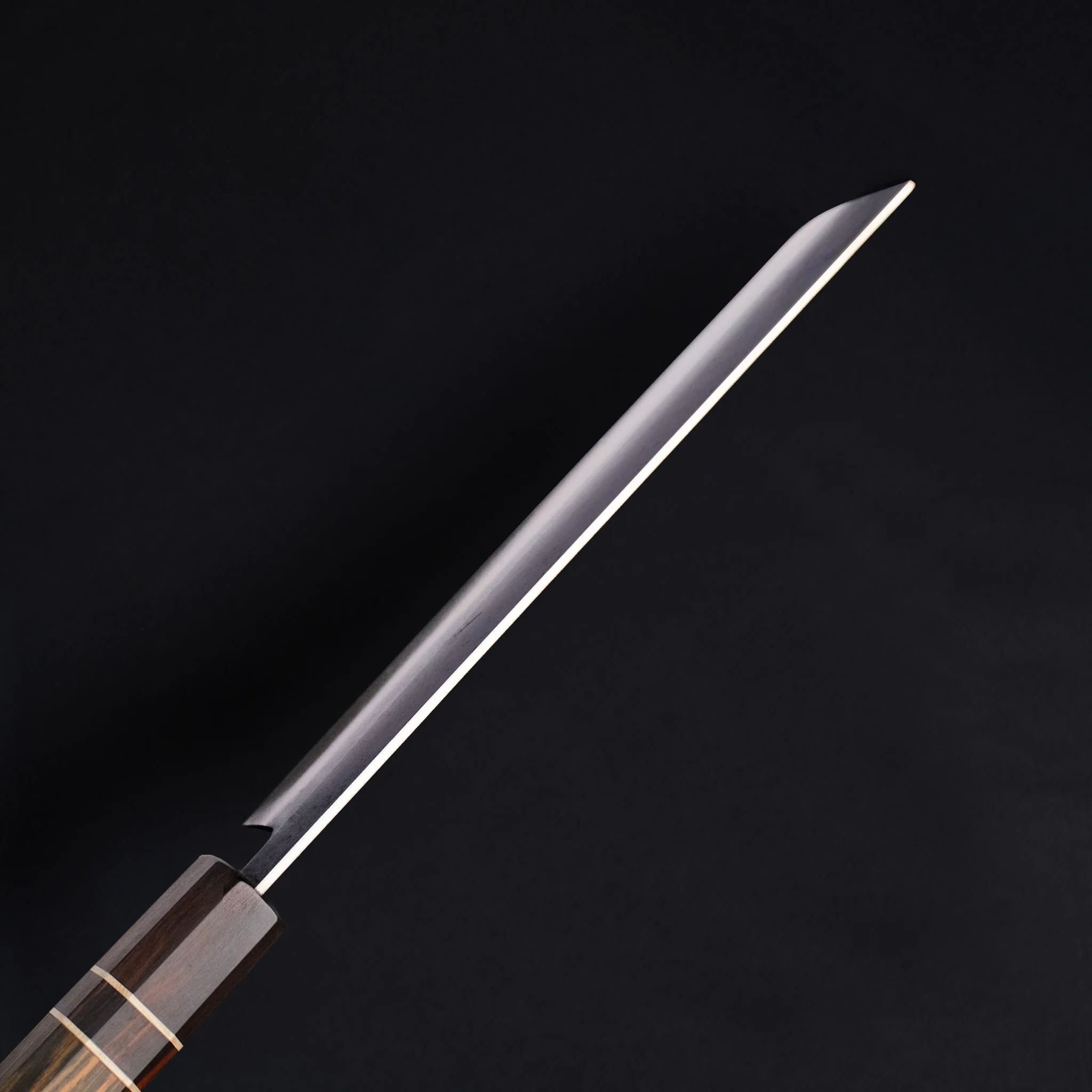 K03 Nakiri Blue Steel VG10 Clad – Ebony Handle 180mm/7in - Image 5