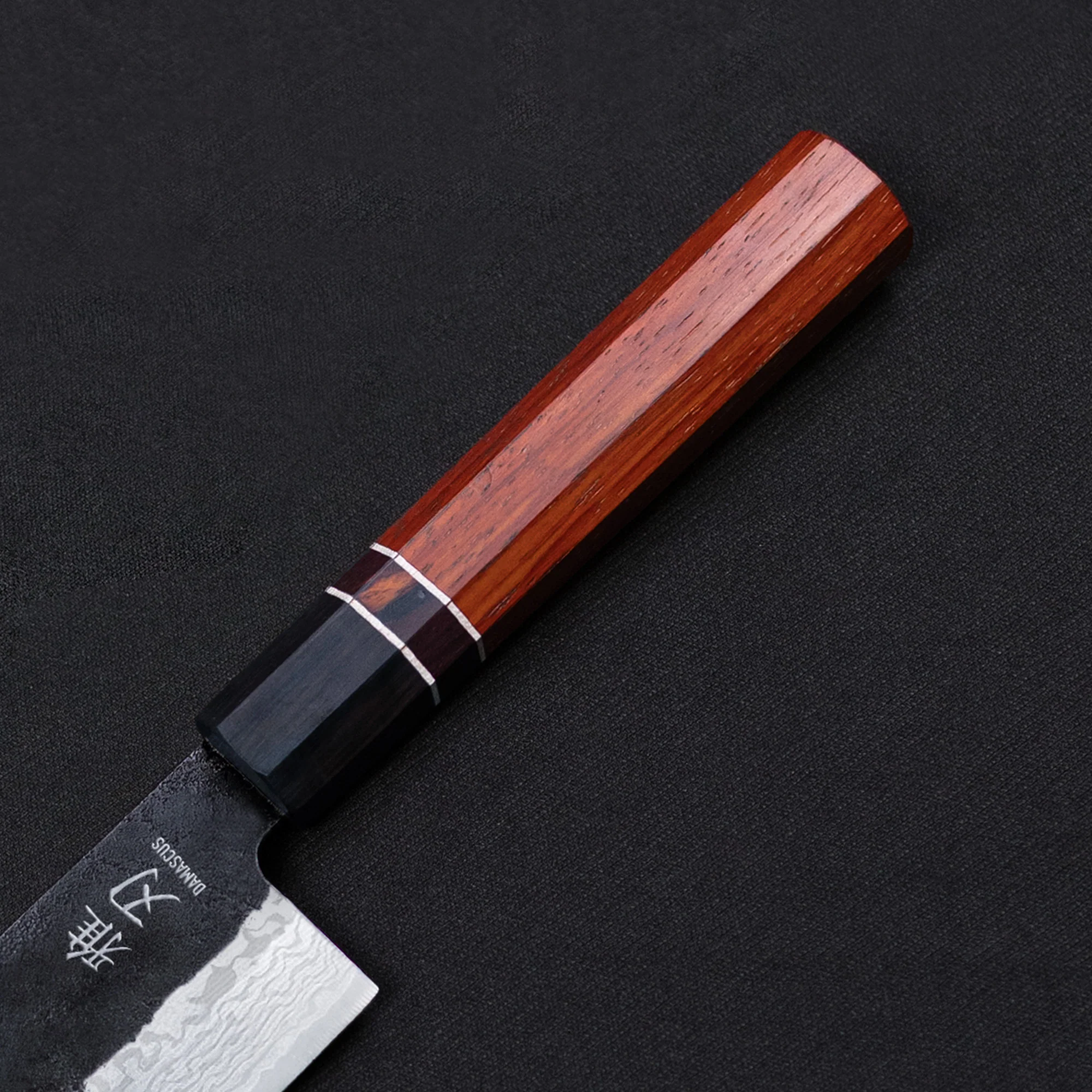 Nakiri Knife - Damascus Red Ebony Wood Handle - Image 5