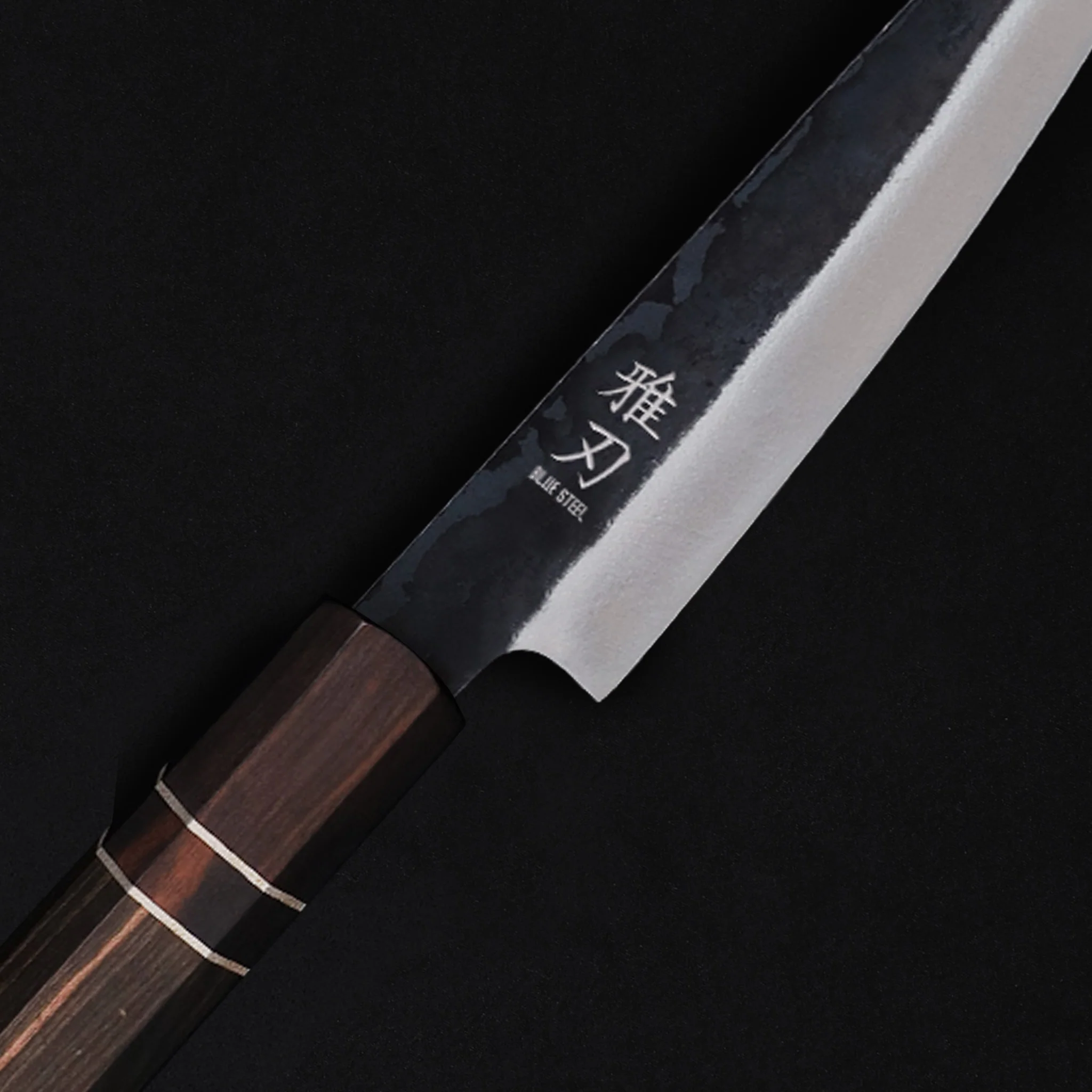 K01 Petty Blue Steel Ebony Wood Handle 140mm/5.5in - Image 5